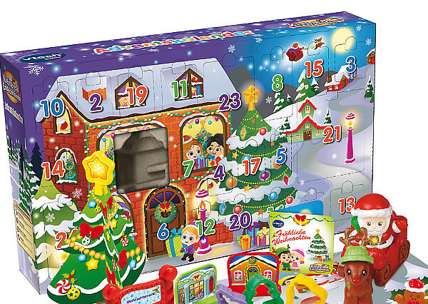 Fröhliche Weihnachten! Hinter jedem Türchen gibt es eine tolle Überraschung zu entdecken! Enthält einen singenden und sprechenden Entdecker-Nikolaus Kleine Spielfiguren, Ausstechförmchen und Christbaumschmuck Mit Weihnachtskarte 1 Schlitten mit magischem Sensor 2 gesungene Weihnachtslieder 6 Weihnachtsmelodien Kindersicheres Batteriefach und Abschaltautomatik Demobatterien enthalten Entdeckerfigur und Accessoires kompatibel mit weiteren Produkten der Entdeckerwelt