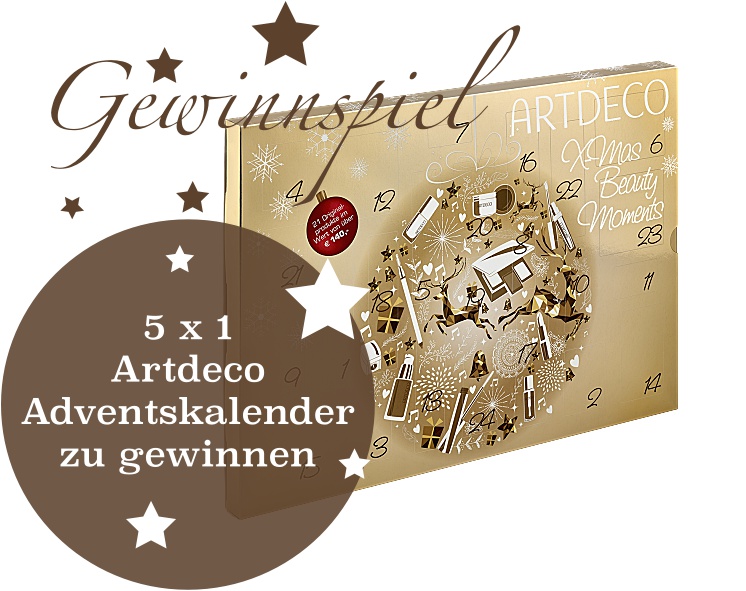 Heute möchten wir heute an Euch ein echtes Highlight verlosen: den limitierten Adventskalender von Artdeco. Diesen könnt ihr hier nicht nur einmal sondern gleich fünfmal gewinnen. Ihr habt dabei die Möglichkeit über den Blog teilzunehmen oder via Facebook und Instagram. Wenn Ihr auf allen Plattformen teilnehmt, habt ihr somit doppelte oder sogar eine dreifache Gewinnchance. Dieses Gewinnspiel läuft nur wenige Tage, damit wir den Kalender zeitnah verschicken und Ihr ihn dann noch rechtzeitig erhaltet.