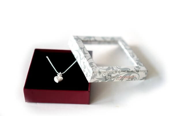 Heartbreaker - Crown of my Heart Herz Anhänger aus Silber inklusive  45 cm Kugelkette aus Silber
