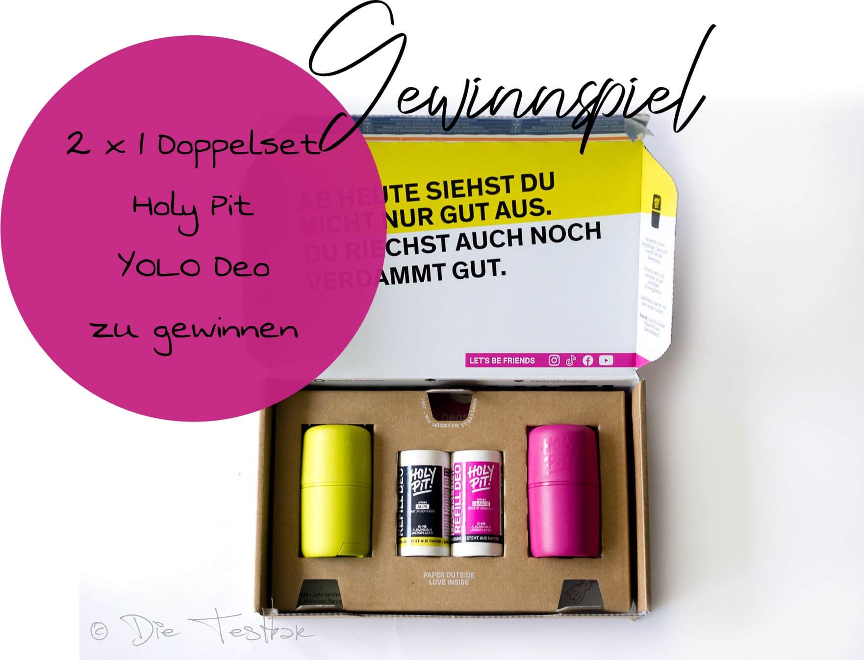 Gewinnspiel - Holy Pit das kluge Refill Deo - Die Revolution des Deos - 2 x 1 Doppelset YOLO Deo zu gewinnen 1