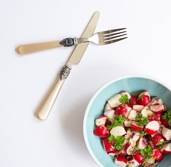 Rezepte - Gebratener grüner Spargel mit Radieschensalat