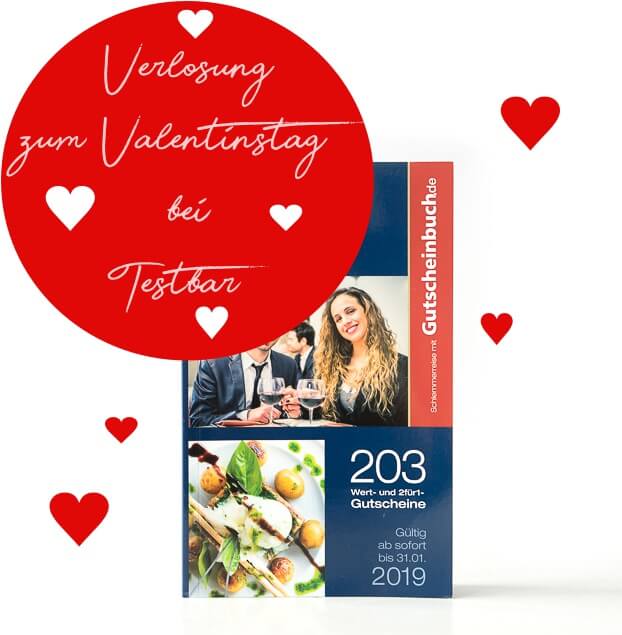 Verlosung zum Valentinstag - Schlemmerreise mit Gutscheinbuch.de zu gewinnen