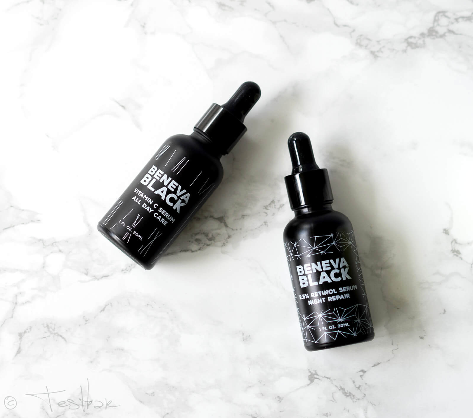 Day Care - Tagespflege - Beneva Black Vitamin C Serum und Night Care - Beneva Black Retinol Serum als perfekt Kombi
