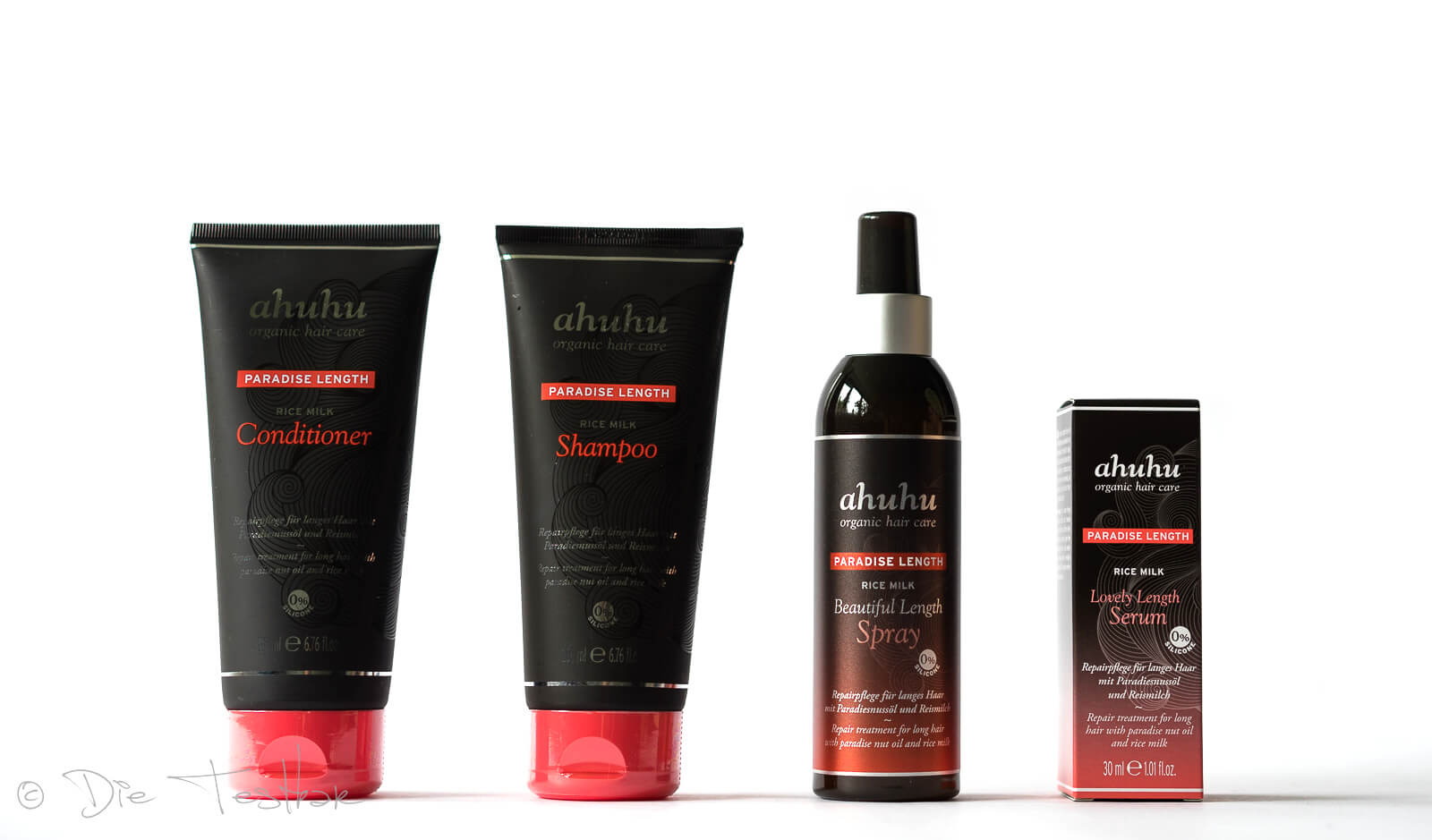 ahuhu PARADISE LENGTH Rice Milk- Shampoo, Conditioner, Lovely Length Serum und Beautiful Length Spray 1