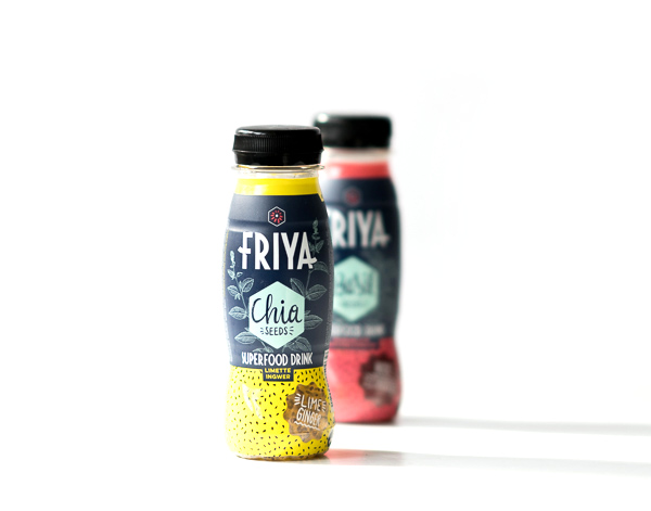 FRIYA - Superfood Getränk mit Basilikum-Samen und FRIYA - Superfood Drink mit Chia-Samen