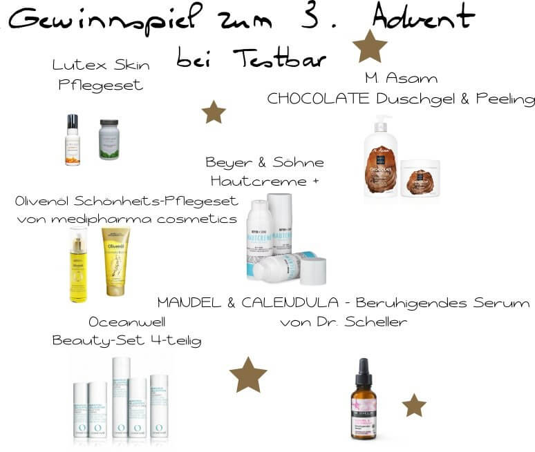 Unbezahlte Anzeige*: Zauberhafte Adventsgewinnspiele 2018 bei Testbar – Großes Gewinnspiel zum 3. Advent 1