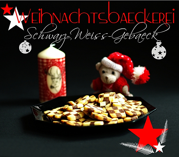 Weihnachtsbäckerei - Schwarz-Weiß-Gebäck