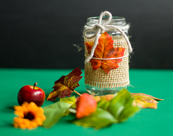 DIY - Herbstliches, gemütliches Windlicht