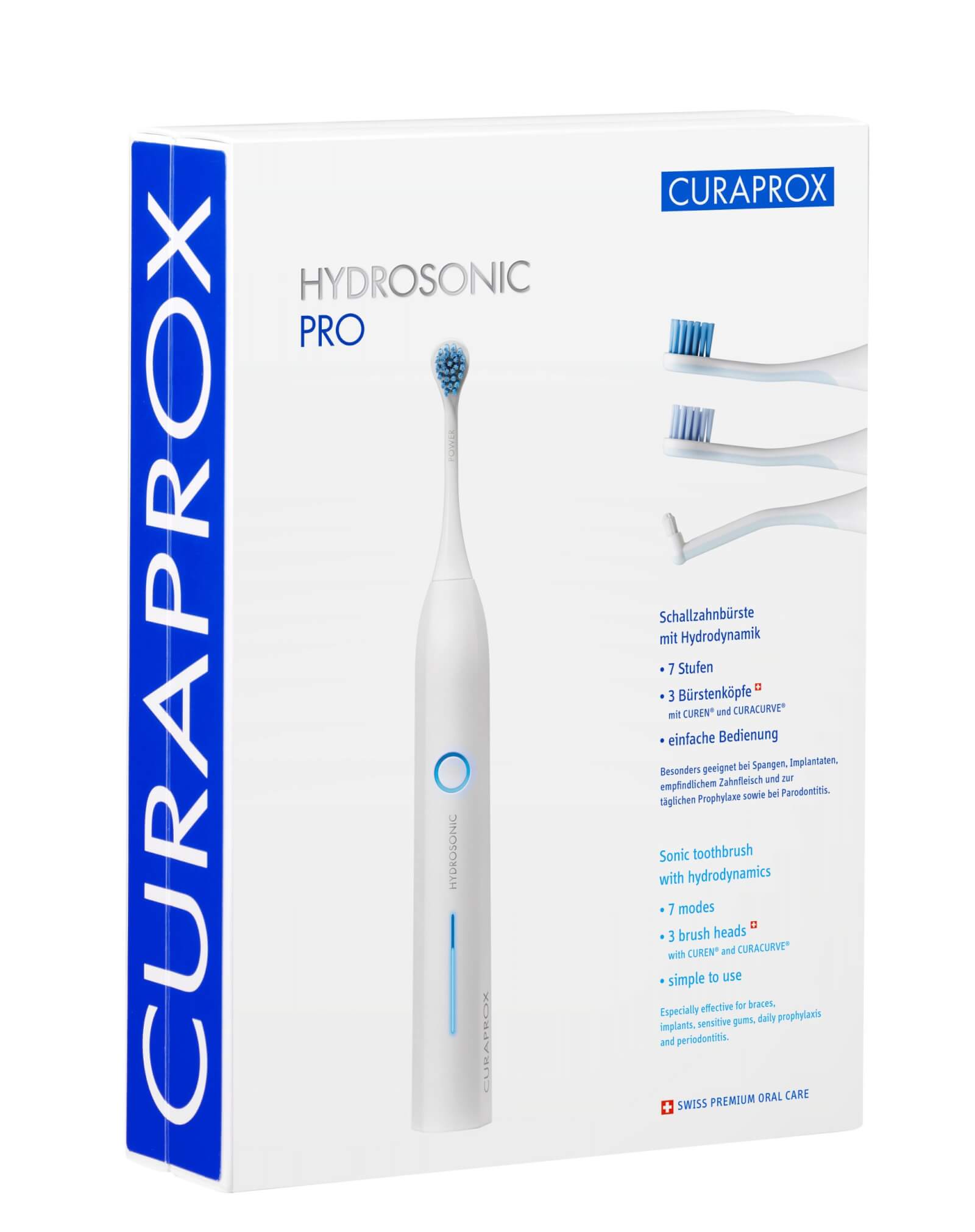 Curaprox Hydrosonic Pro Schallzahnbürste mit starkem Motor und ausgeklügelten Bürstenköpfen 1